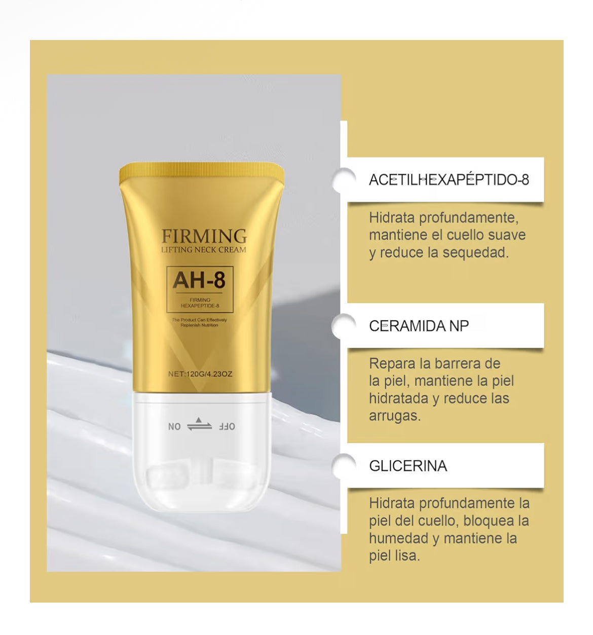 Crema reafirmante de cuello