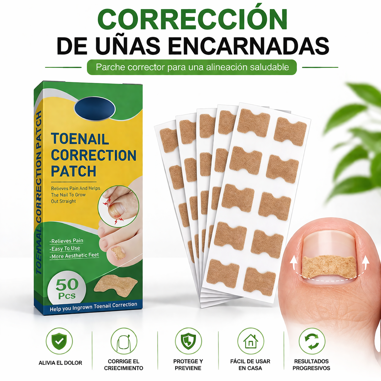 Parches para uñas encarnadas 50 pcs