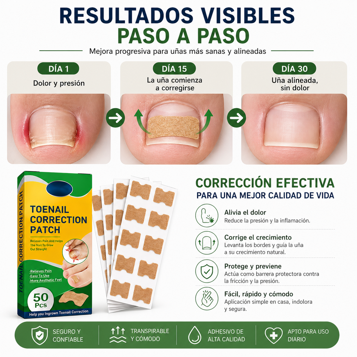 Parches para uñas encarnadas 50 pcs