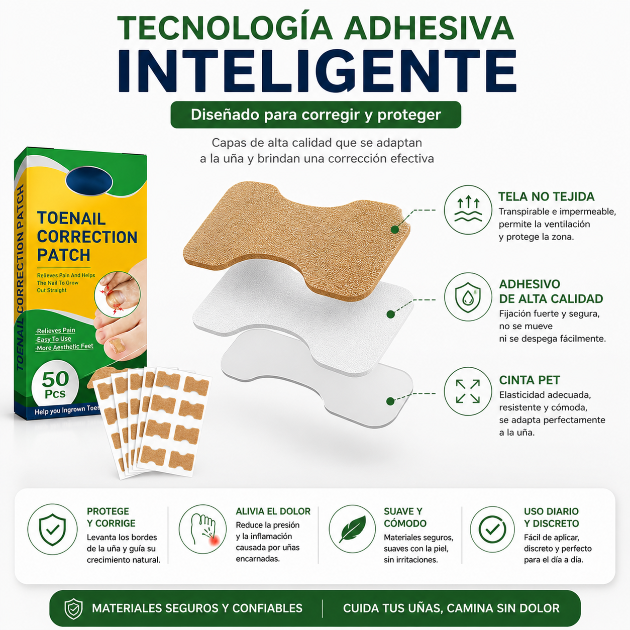 Parches para uñas encarnadas 50 pcs